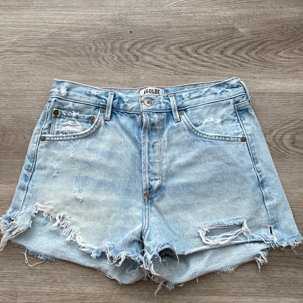 Agolde Distressed Denim Shorts